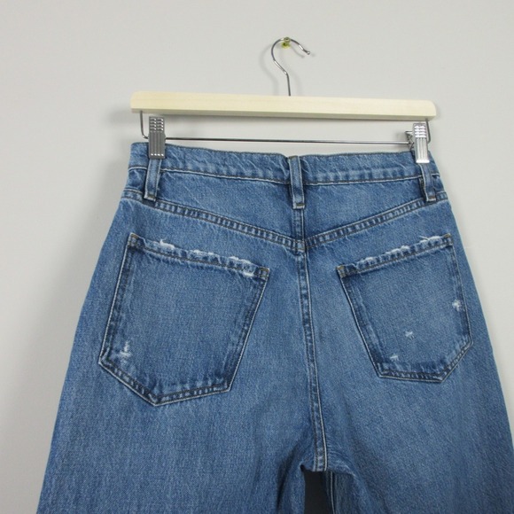 FRAME Le Jane Straight Leg Jeans Women 26 Blue Denim Distressed Casual y2k 606 - Picture 8 of 14